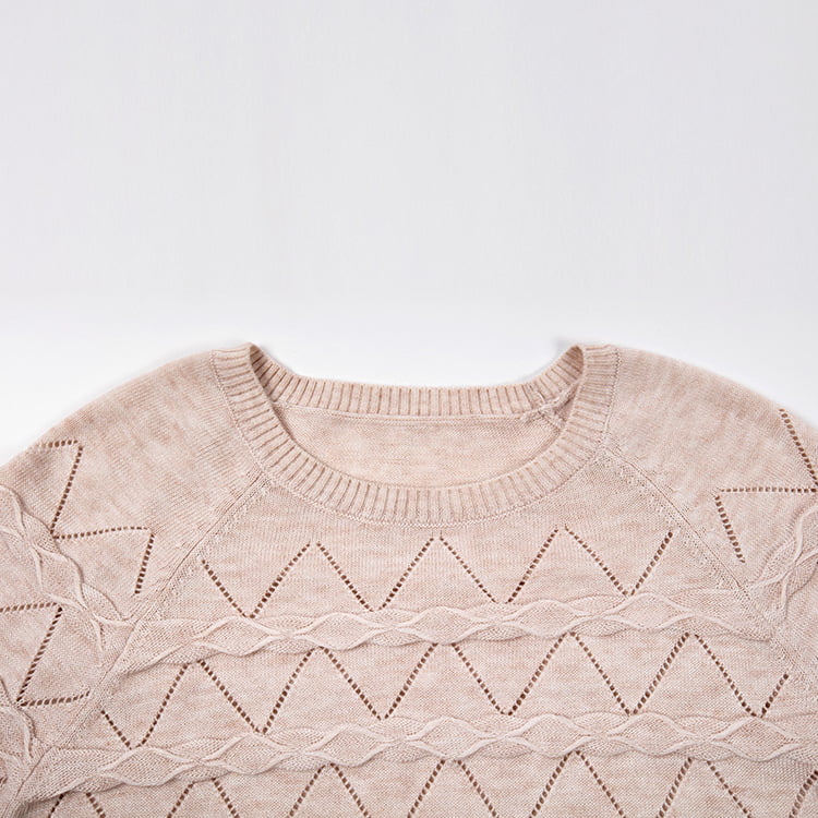 SM-K0042 Свободный вязаный джемпер с длинными рукавами, тонкая волнистая полая вязаная нижняя рубашка SM-K0042 Свободный вязаный джемпер с длинными рукавами, тонкая волнистая полая вязаная нижняя рубашка