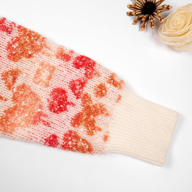 SM-K0038 Пуловер с круглым вырезом, женский вязаный джемпер с милым трехмерным узором SM-K0038 Пуловер с круглым вырезом, женский вязаный джемпер с милым трехмерным узором