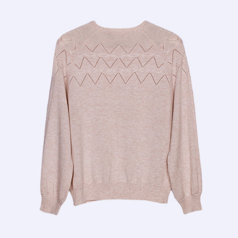 SM-K0042 Свободный вязаный джемпер с длинными рукавами, тонкая волнистая полая вязаная нижняя рубашка SM-K0042 Свободный вязаный джемпер с длинными рукавами, тонкая волнистая полая вязаная нижняя рубашка