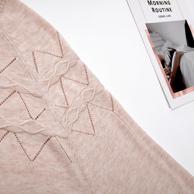 SM-K0042 Свободный вязаный джемпер с длинными рукавами, тонкая волнистая полая вязаная нижняя рубашка SM-K0042 Свободный вязаный джемпер с длинными рукавами, тонкая волнистая полая вязаная нижняя рубашка