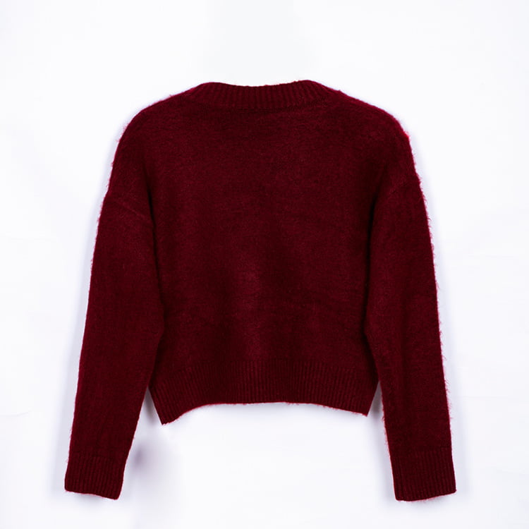 SM-K0030 Осенне-зимний жаккардовый женский утолщенный вязаный кардиган контрастного цвета с крапинками SM-K0030 Осенне-зимний жаккардовый женский утолщенный вязаный кардиган контрастного цвета с крапинками