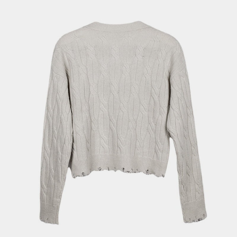 SM-K0013 Осенне-зимний трехмерный свитер с v-образным вырезом и вязаный кардиган SM-K0013 Осенне-зимний трехмерный свитер с v-образным вырезом и вязаный кардиган