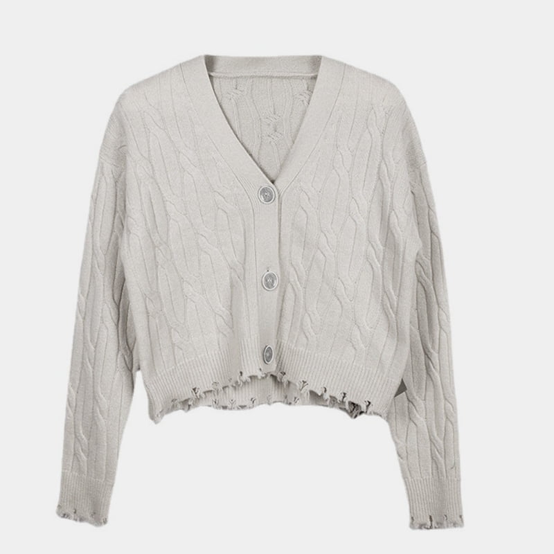 SM-K0013 Осенне-зимний трехмерный свитер с v-образным вырезом и вязаный кардиган SM-K0013 Осенне-зимний трехмерный свитер с v-образным вырезом и вязаный кардиган