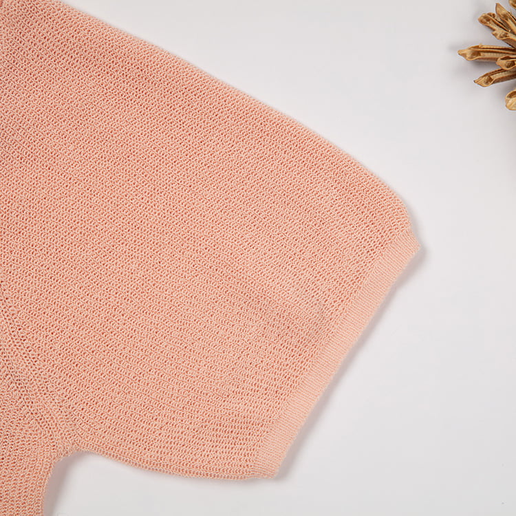 SM-K0046 Короткий льняной короткий облегающий кардиган с короткими рукавами и пуговицами с V-образным вырезом SM-K0046 Короткий льняной короткий облегающий кардиган с короткими рукавами и пуговицами с V-образным вырезом