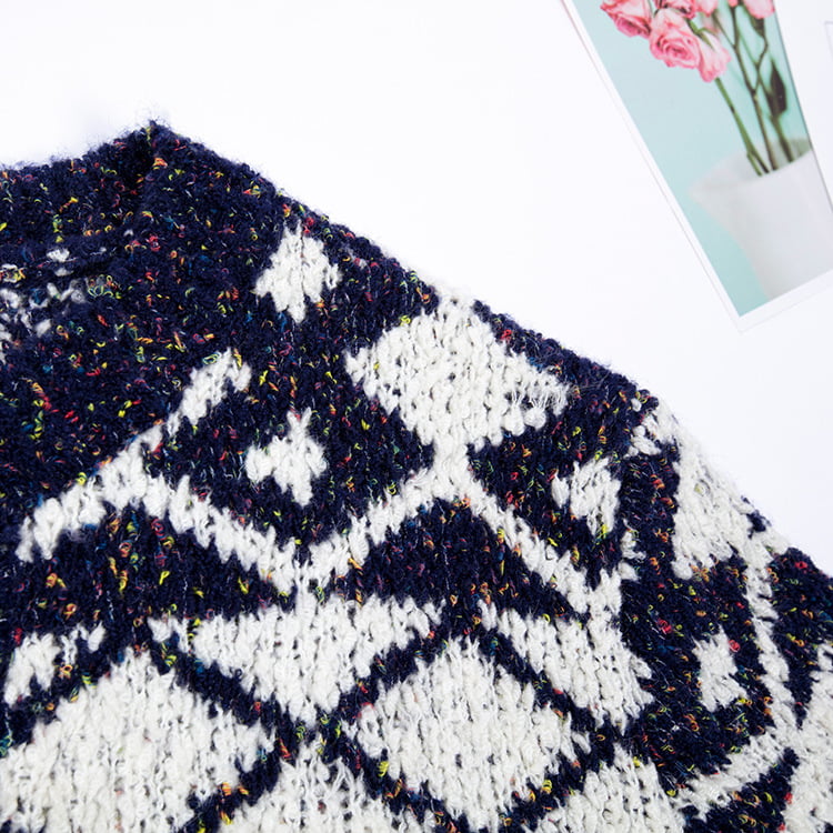 SM-K0036 Вязаный кардиган в крапинку с геометрическим узором. Женская осенне-зимняя верхняя одежда. SM-K0036 Вязаный кардиган в крапинку с геометрическим узором. Женская осенне-зимняя верхняя одежда.