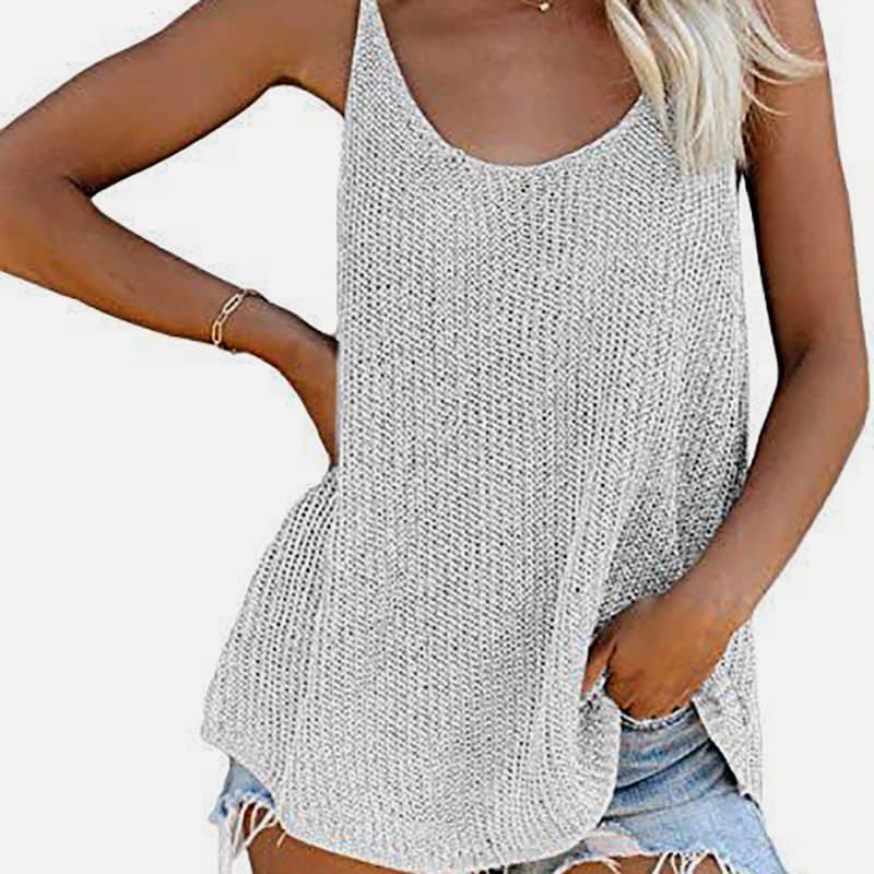 SM-K0065 Тонкий и свободный вязаный жилет с U-образным вырезом SM-K0065 Тонкий и свободный вязаный жилет с U-образным вырезом