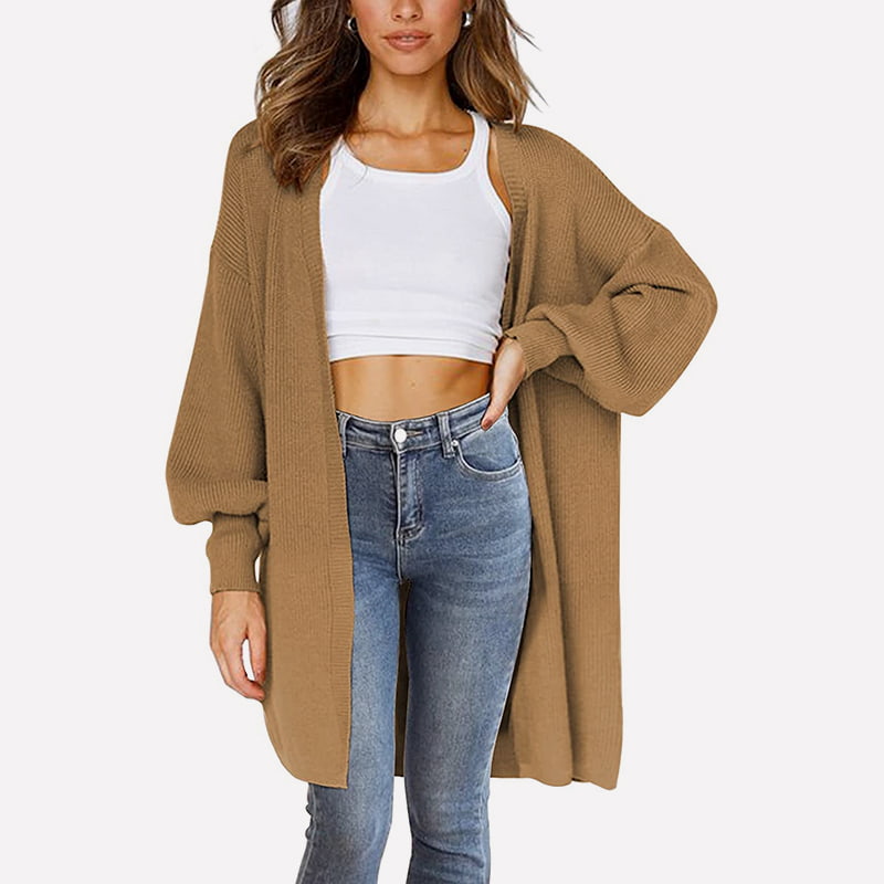 SM-K0061 Вязаный кардиган средней длины с V-образным вырезом и рукавом-фонариком SM-K0061 Вязаный кардиган средней длины с V-образным вырезом и рукавом-фонариком