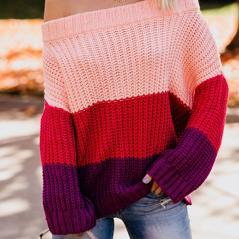 SM-K0080 Шерстяной вязаный джемпер контрастного цвета с длинными рукавами и круглым вырезом в стиле пэчворк SM-K0080 Шерстяной вязаный джемпер контрастного цвета с длинными рукавами и круглым вырезом в стиле пэчворк