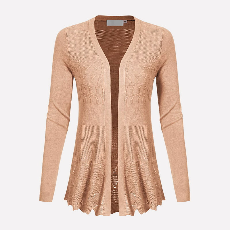 SM-K0072 Однотонный вязаный кардиган средней длины с длинным рукавом и V-образным вырезом SM-K0072 Однотонный вязаный кардиган средней длины с длинным рукавом и V-образным вырезом