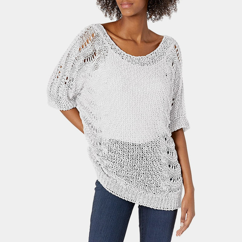 SM-K0060 Вязаный джемпер с круглым вырезом и солнцезащитным кремом с короткими рукавами SM-K0060 Вязаный джемпер с круглым вырезом и солнцезащитным кремом с короткими рукавами