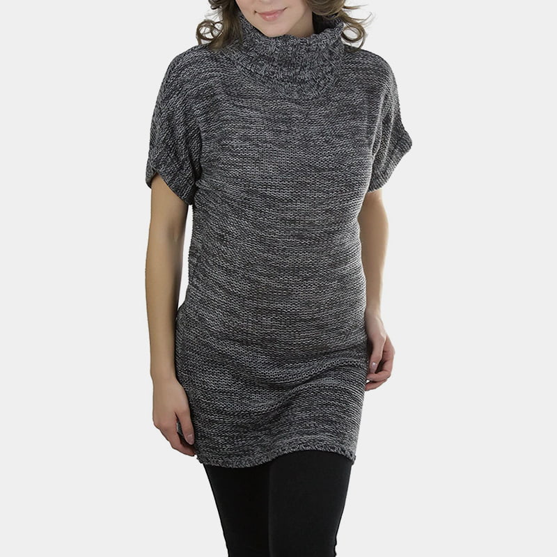 SM-K0067 Однотонный вязаный джемпер длиной до талии с высоким воротником и короткими рукавами SM-K0067 Однотонный вязаный джемпер длиной до талии с высоким воротником и короткими рукавами