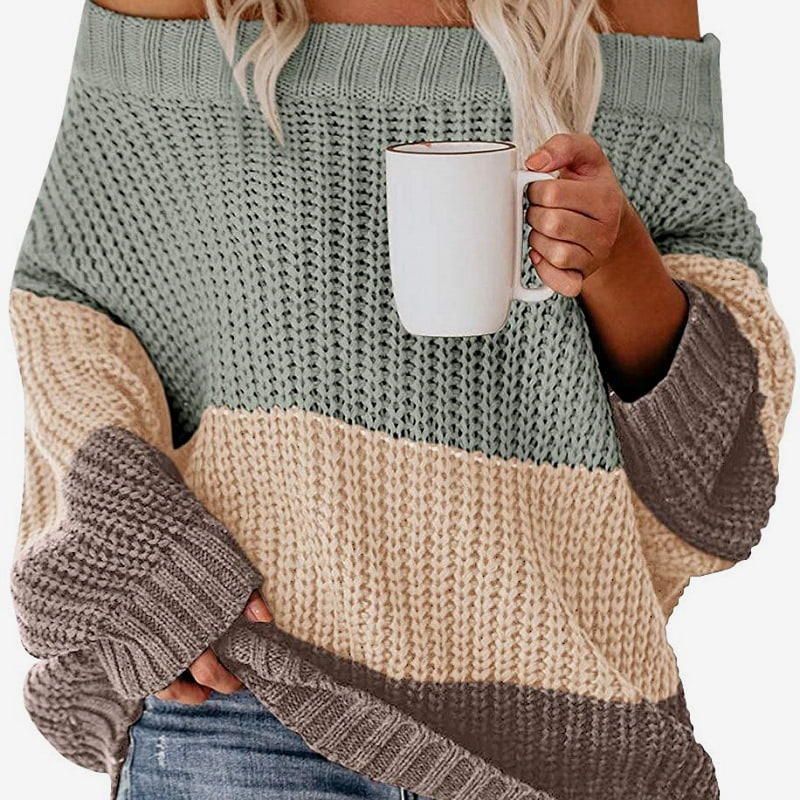 SM-K0080 Шерстяной вязаный джемпер контрастного цвета с длинными рукавами и круглым вырезом в стиле пэчворк SM-K0080 Шерстяной вязаный джемпер контрастного цвета с длинными рукавами и круглым вырезом в стиле пэчворк