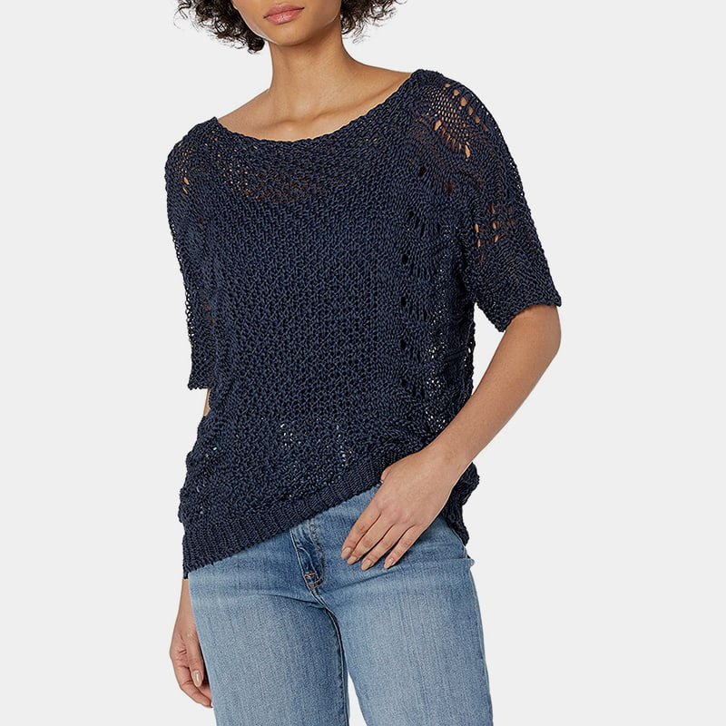 SM-K0060 Вязаный джемпер с круглым вырезом и солнцезащитным кремом с короткими рукавами SM-K0060 Вязаный джемпер с круглым вырезом и солнцезащитным кремом с короткими рукавами