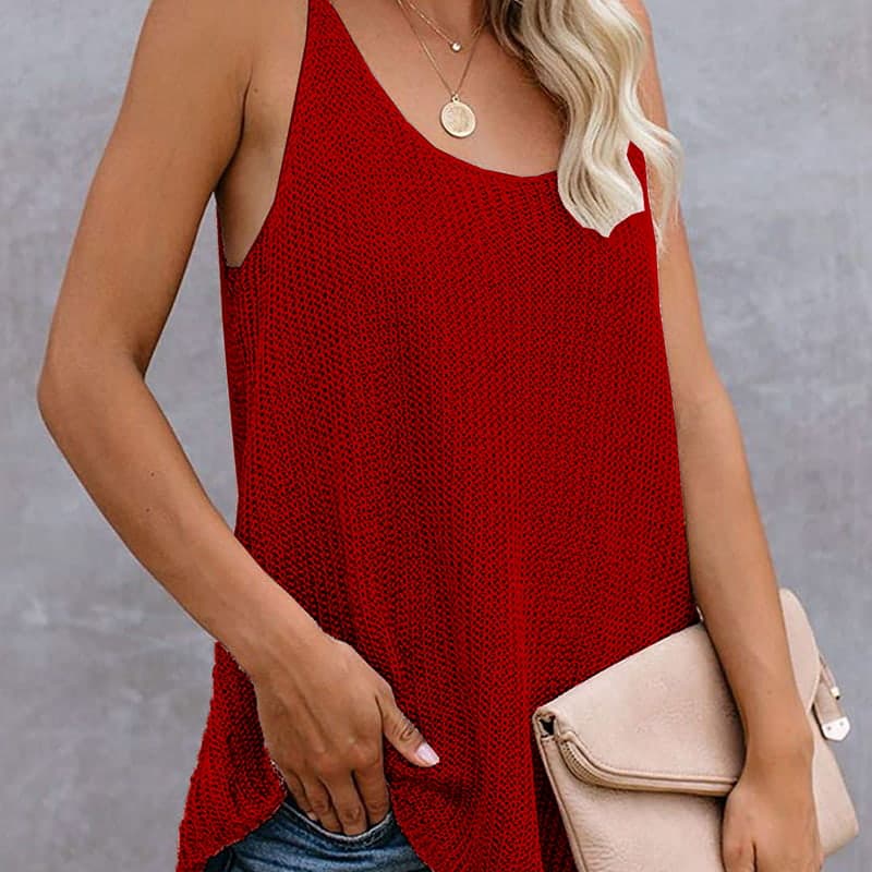 SM-K0065 Тонкий и свободный вязаный жилет с U-образным вырезом SM-K0065 Тонкий и свободный вязаный жилет с U-образным вырезом