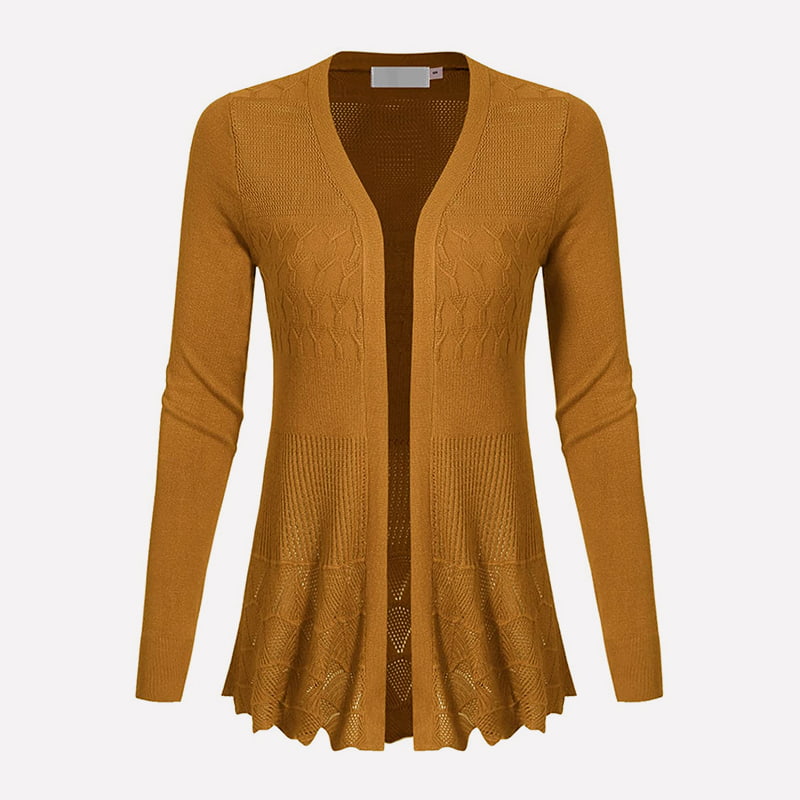 SM-K0072 Однотонный вязаный кардиган средней длины с длинным рукавом и V-образным вырезом SM-K0072 Однотонный вязаный кардиган средней длины с длинным рукавом и V-образным вырезом