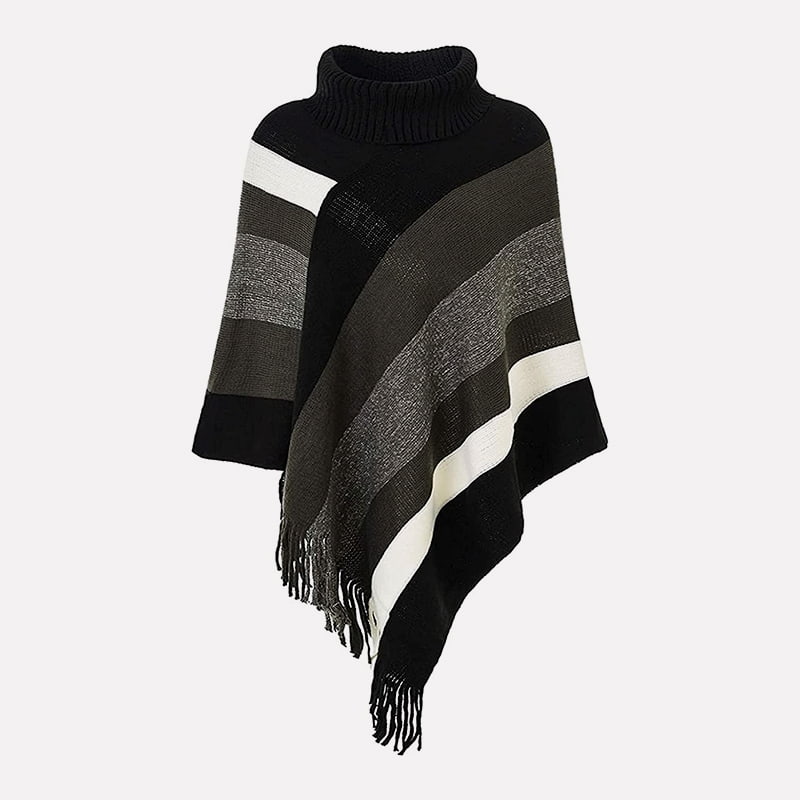SM-K0093 Свободный пуловер Вязаная накидка в полоску Свитер Вязаный джемпер SM-K0093 Свободный пуловер Вязаная накидка в полоску Свитер Вязаный джемпер