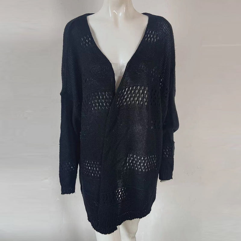 SM-K0081 Однотонный вязаный кардиган-свитер с V-образным вырезом и вырезом SM-K0081 Однотонный вязаный кардиган-свитер с V-образным вырезом и вырезом