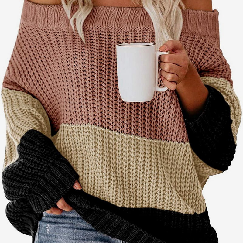 SM-K0080 Шерстяной вязаный джемпер контрастного цвета с длинными рукавами и круглым вырезом в стиле пэчворк SM-K0080 Шерстяной вязаный джемпер контрастного цвета с длинными рукавами и круглым вырезом в стиле пэчворк