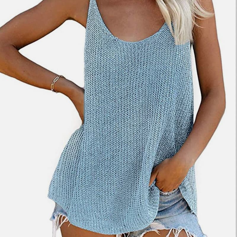 SM-K0065 Тонкий и свободный вязаный жилет с U-образным вырезом SM-K0065 Тонкий и свободный вязаный жилет с U-образным вырезом