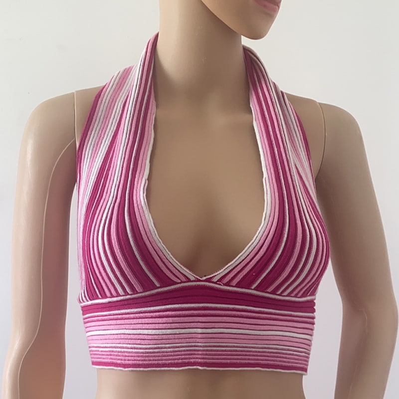 SM-K0107 Вязаный жилет в цветную полоску с вырезом SM-K0107 Вязаный жилет в цветную полоску с вырезом