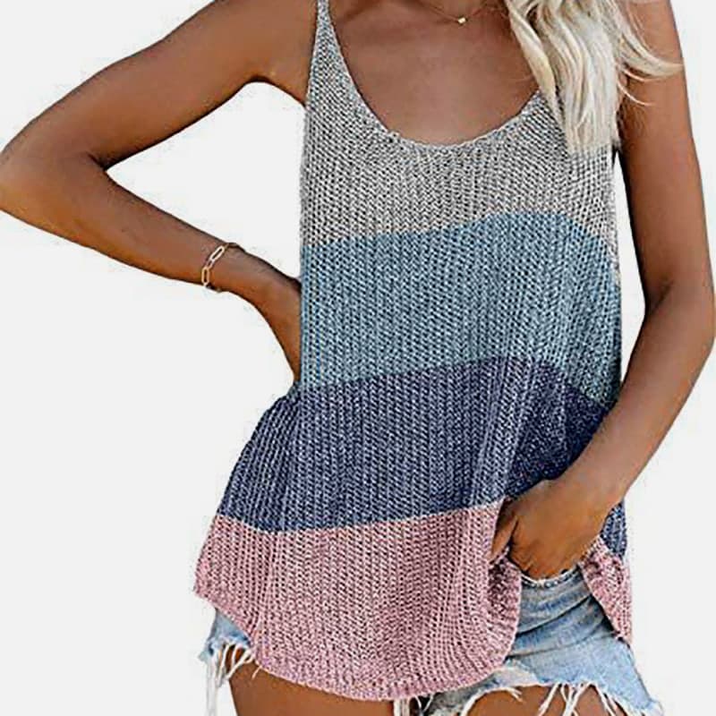 SM-K0065 Тонкий и свободный вязаный жилет с U-образным вырезом SM-K0065 Тонкий и свободный вязаный жилет с U-образным вырезом