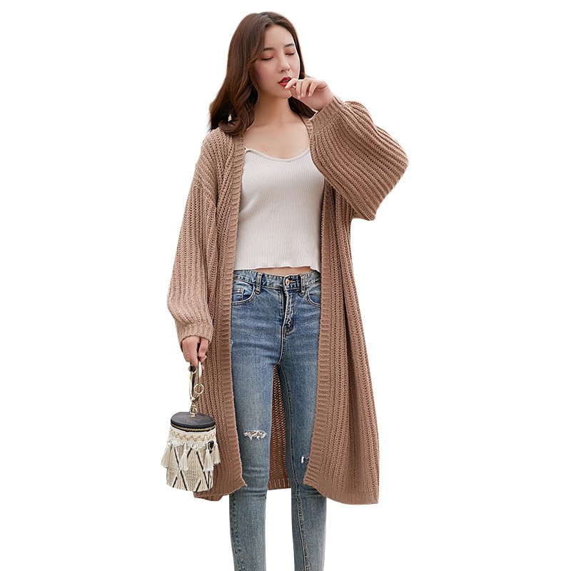 SM-K0103 Вязаный кардиган средней длины с рукавами-фонариками SM-K0103 Вязаный кардиган средней длины с рукавами-фонариками