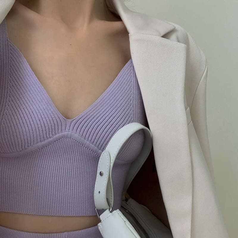 SM-K0112 Мягкий восковой мягкий сексуальный жилет и пальто + шорты вязаный костюм SM-K0112 Мягкий восковой мягкий сексуальный жилет и пальто + шорты вязаный костюм