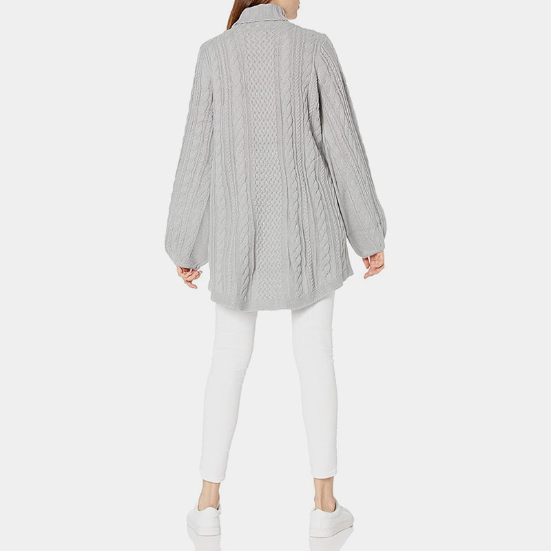 SM-K0053 Вязаный джемпер со свободными рукавами-фонариками и высоким воротником SM-K0053 Вязаный джемпер со свободными рукавами-фонариками и высоким воротником